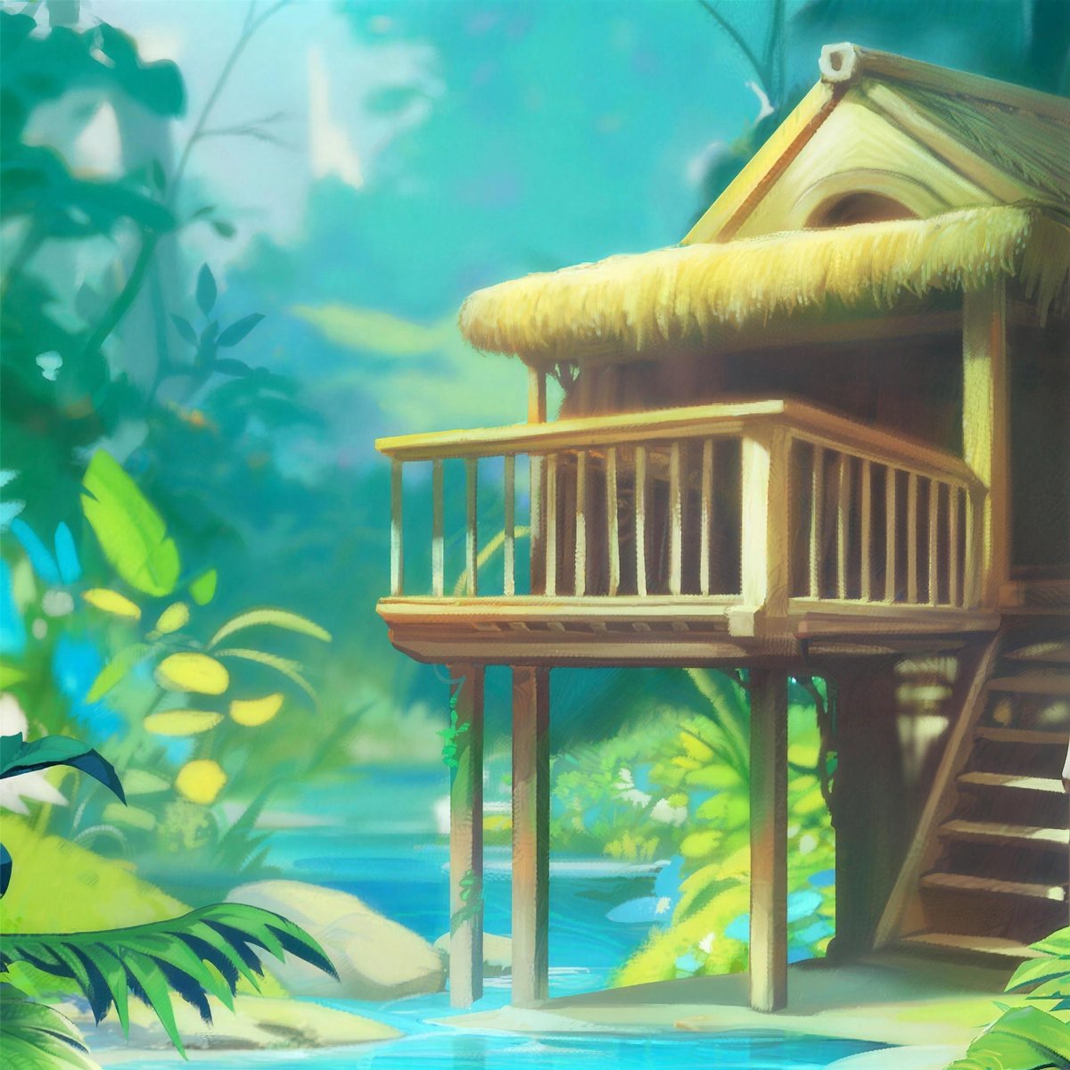 Environment art — jungle cabin